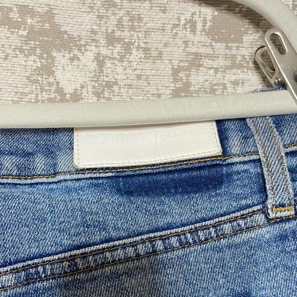 Re/Done Originals High Rise Ankle Crop Stretch Jeans in Mid 90's - Picture 6 of 6